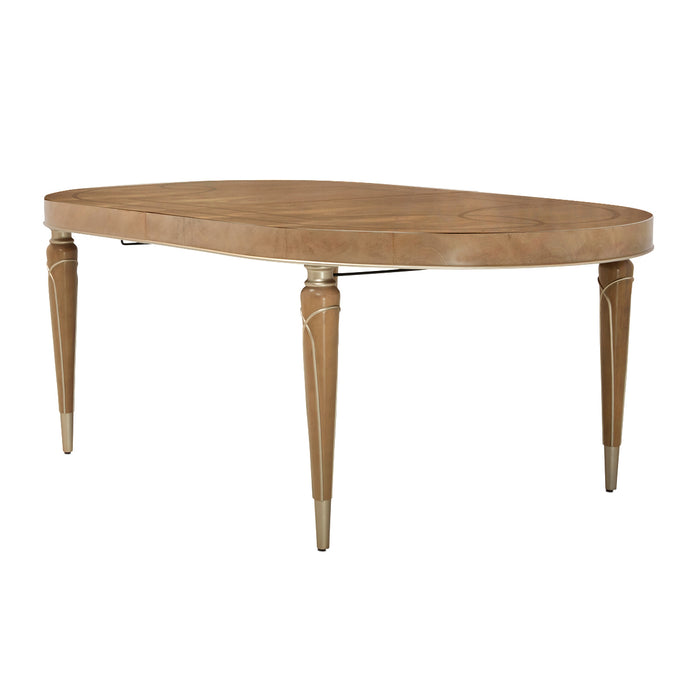 AICO Furniture - Villa Cherie Caramel 4 Leg Oval Dining Table in Chardonnay - N9008000-134