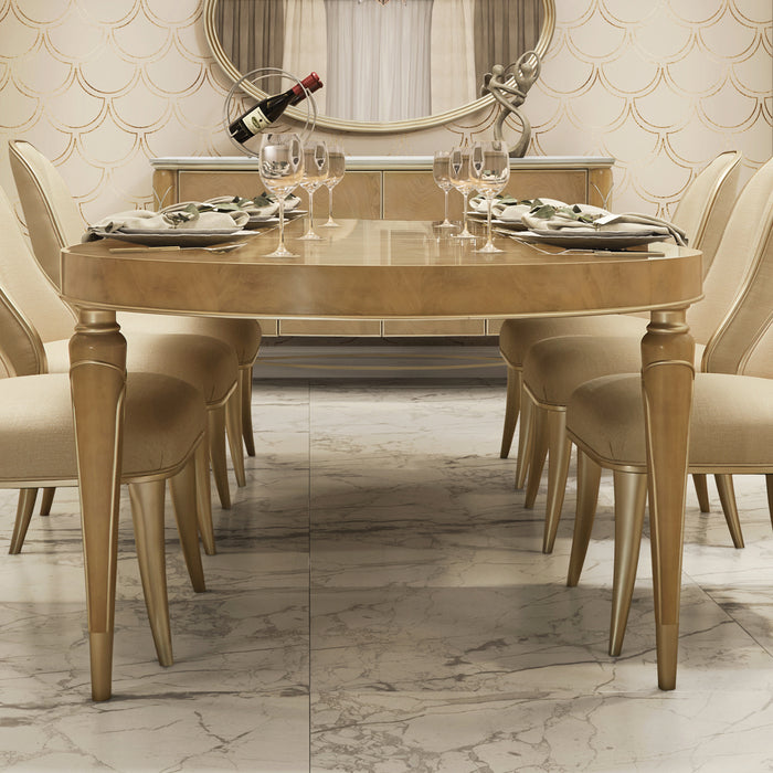 AICO Furniture - Villa Cherie Caramel 9 Piece Dining Room Set in Chardonnay - N9008000-134-9SET