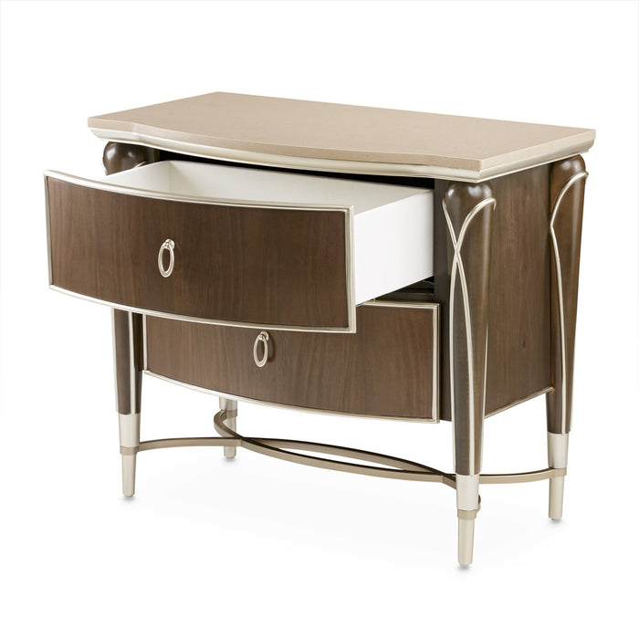 AICO Furniture - Villa Cherie Nightstand in Hazelnut - N9008040-410 - GreatFurnitureDeal