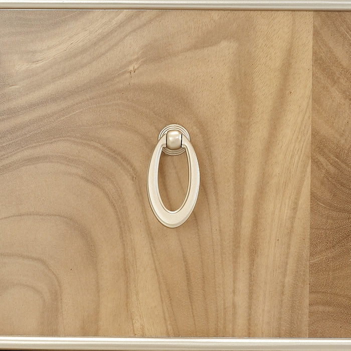 AICO Furniture - Villa Cherie Caramel 5 Piece Queen Channel Tufted Upholstered Bedroom Set in Caramel - N9008000QN-134-5SET - GreatFurnitureDeal