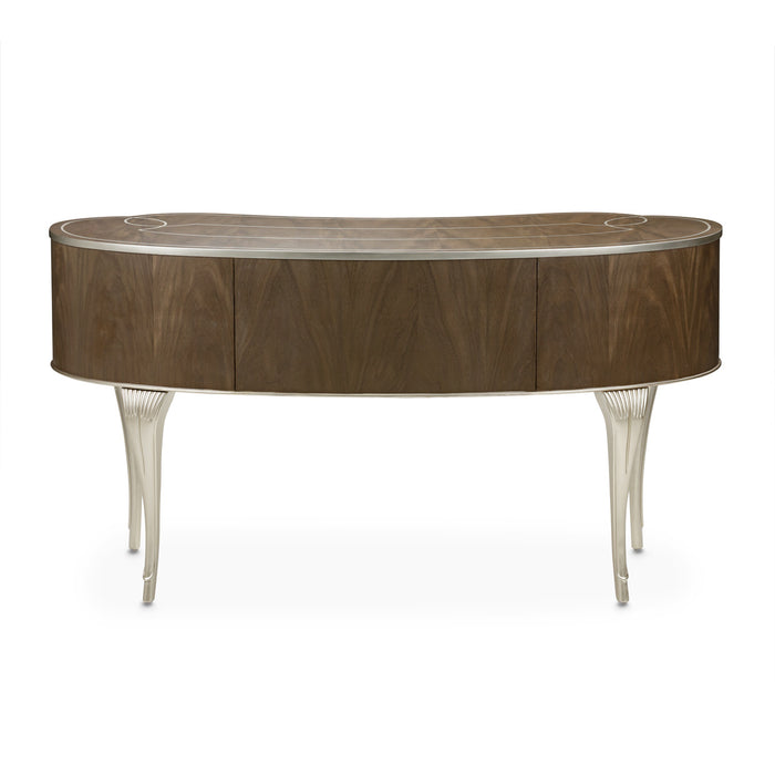 AICO Furniture - Villa Cherie Vanity Desk with Mirror in Hazelnut - N9008058-68-410 - GreatFurnitureDeal