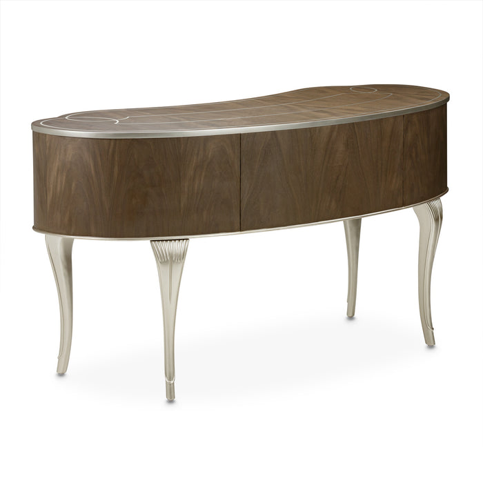 AICO Furniture - Villa Cherie Vanity Desk with Mirror in Hazelnut - N9008058-68-410 - GreatFurnitureDeal