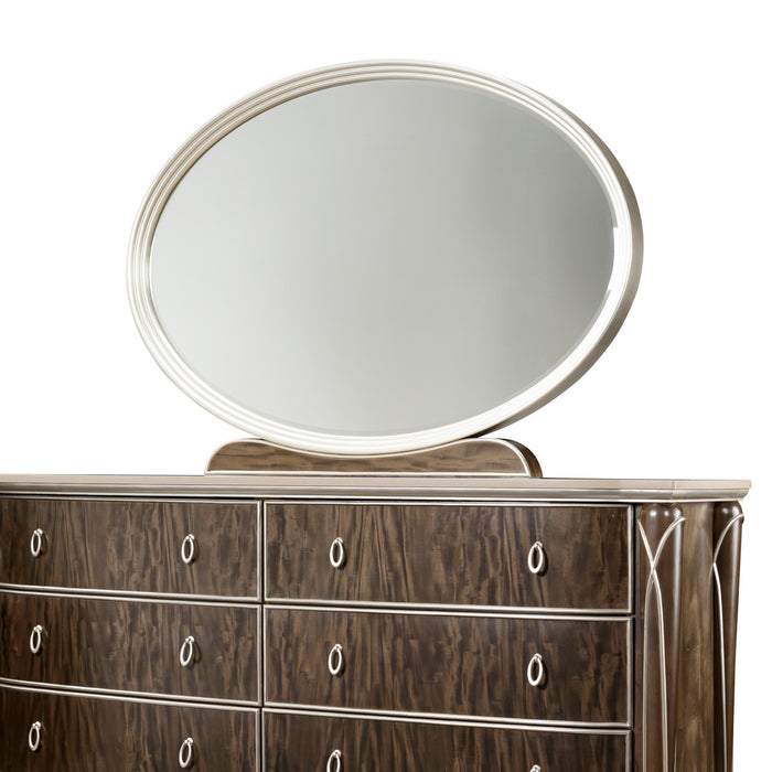 AICO Furniture - Villa Cherie Dresser Mirror in Hazelnut - N9008060-410 - GreatFurnitureDeal