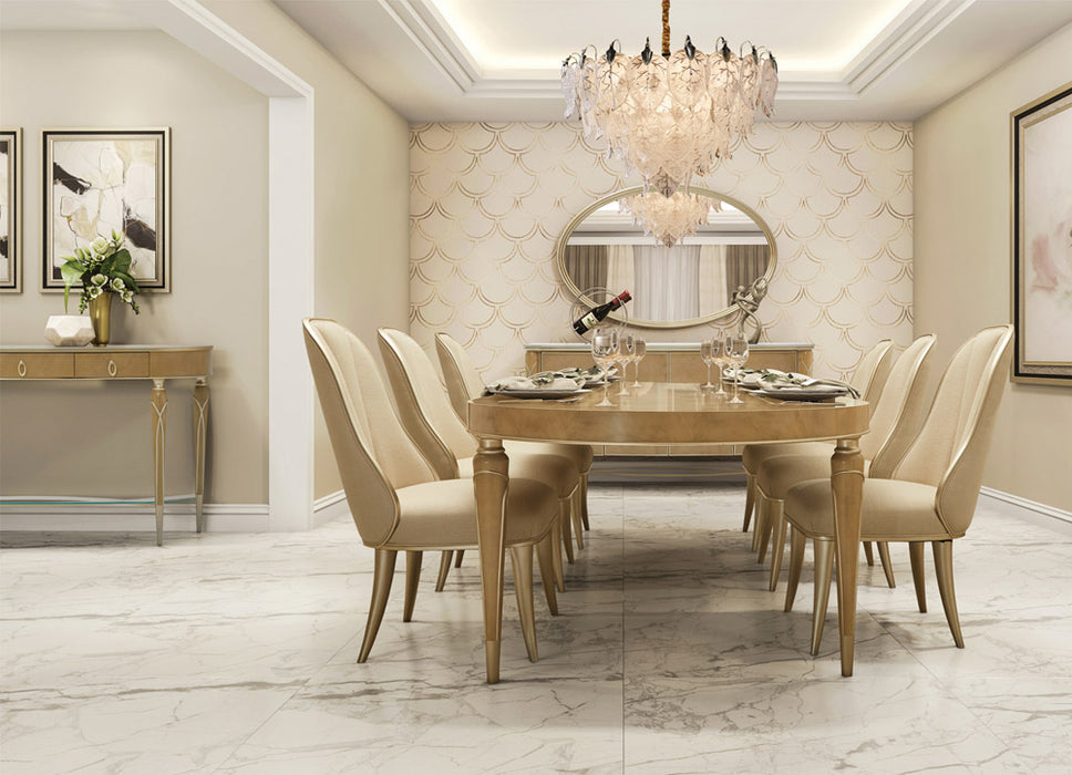 AICO Furniture - Villa Cherie Caramel 12 Piece Dining Room Set in Chardonnay - N9008000-134-12SET