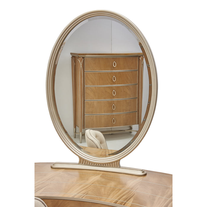 AICO Furniture - Villa Cherie Caramel Vanity with Mirror in Chardonnay - N9008058-68-134