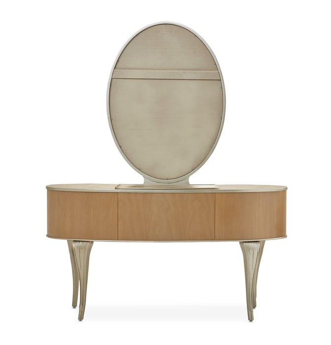 AICO Furniture - Villa Cherie Caramel Vanity with Mirror in Chardonnay - N9008058-68-134 - GreatFurnitureDeal