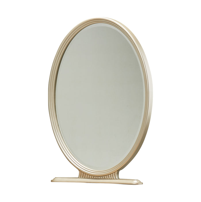 AICO Furniture - Villa Cherie Vanity Desk with Mirror in Hazelnut - N9008058-68-410 - GreatFurnitureDeal