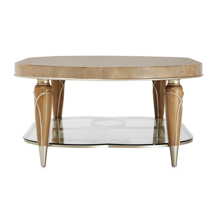 AICO Furniture - Villa Cherie Caramel Oval Cocktail Table in Chardonnay - N9008201-134 - GreatFurnitureDeal
