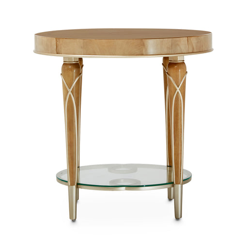 AICO Furniture - Villa Cherie Caramel End Table in Chardonnay - N9008202-134 - GreatFurnitureDeal