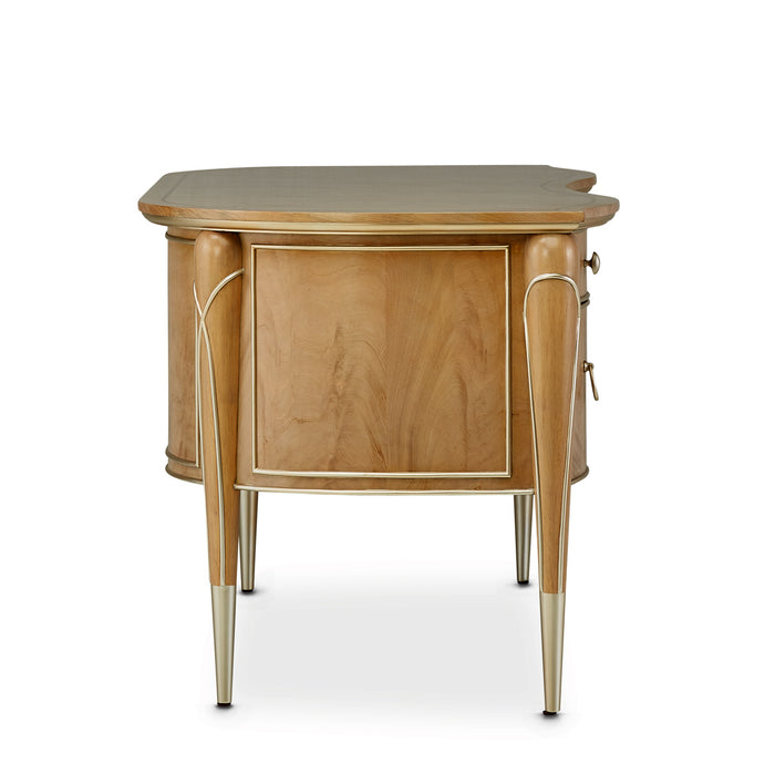 AICO Furniture - Villa Cherie Caramel 3 Piece Office Desk Set in Chardonnay - N9008207-134-3SET