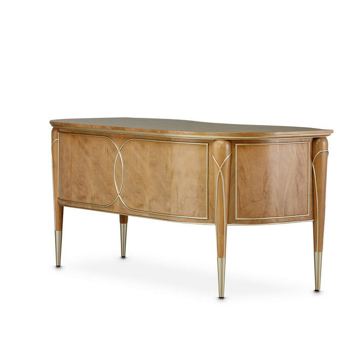 AICO Furniture - Villa Cherie Caramel 3 Piece Office Desk Set in Chardonnay - N9008207-134-3SET - GreatFurnitureDeal