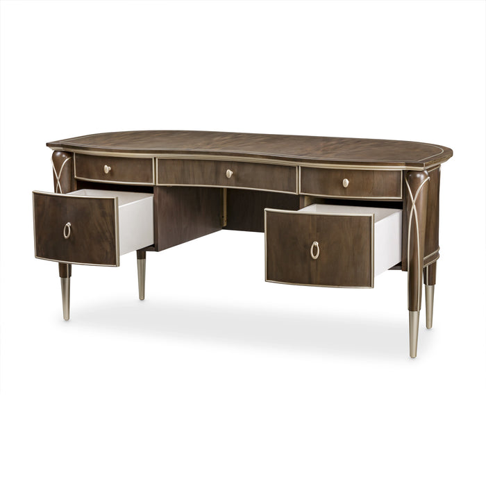 AICO Furniture - Villa Cherie 3 Piece Home Office Set in Hazelnut - N9008207-410-3SET - GreatFurnitureDeal