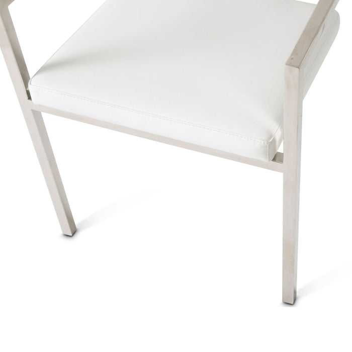 AICO Furniture - State St. Arm Chair in White (Set of 2) - N9016004A-116 - GreatFurnitureDeal