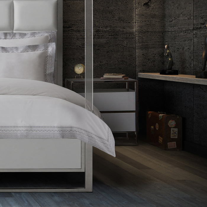 AICO Furniture - State St. 6 Piece Eastern King Metal Panel Bedroom Set in Glossy White - N9016000EK3PT-116-6SET