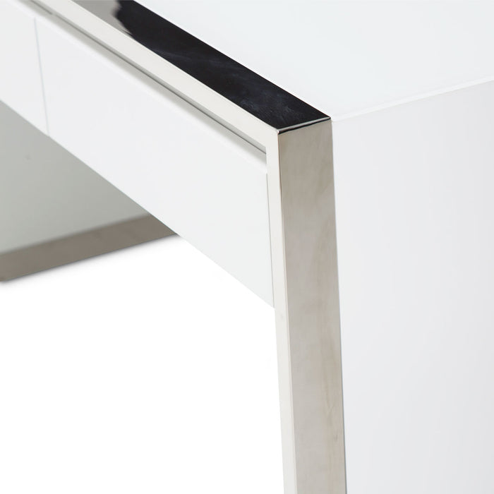 AICO Furniture - State St. Writing Desk in Glossy White - N9016277-116 - GreatFurnitureDeal
