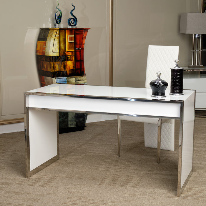 AICO Furniture - State St. Writing Desk in Glossy White - N9016277-116 - GreatFurnitureDeal
