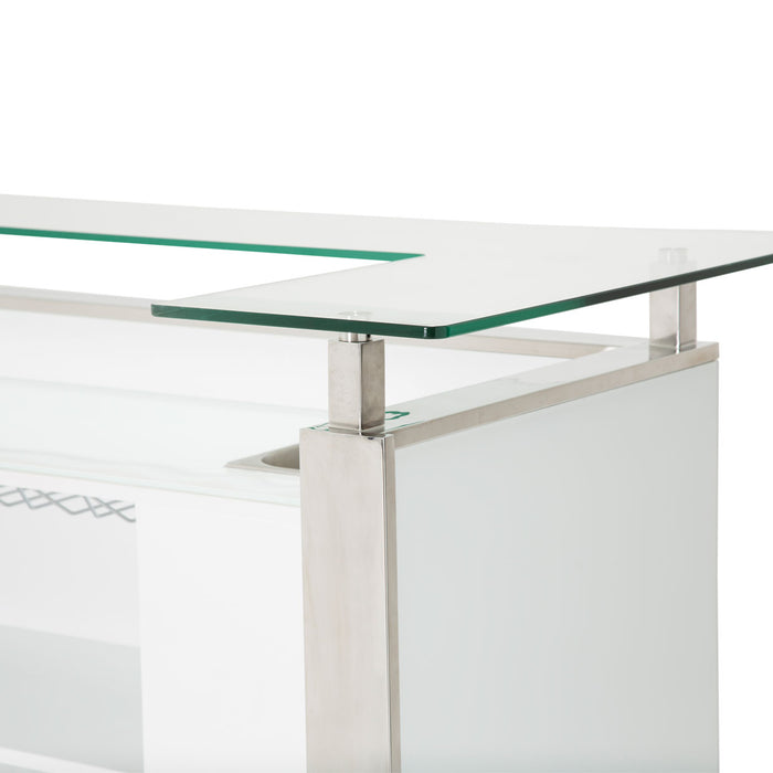 AICO Furniture - State St. Bar Table in Glossy White - N9016500-116