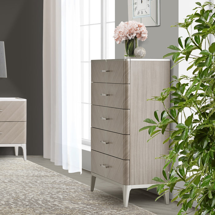 AICO Furniture - Lanterna Highboy Chest in Silver Mist - 9032070-823 - GreatFurnitureDeal