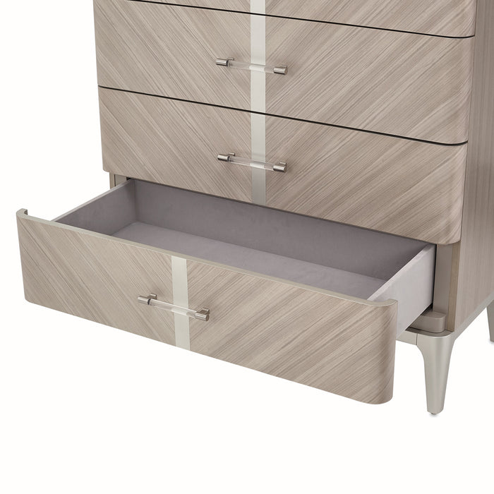 AICO Furniture - Lanterna Highboy Chest in Silver Mist - 9032070-823 - GreatFurnitureDeal