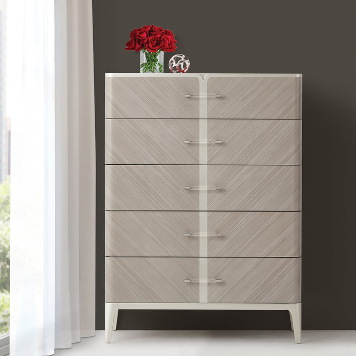 AICO Furniture - Lanterna Highboy Chest in Silver Mist - 9032070-823 - GreatFurnitureDeal