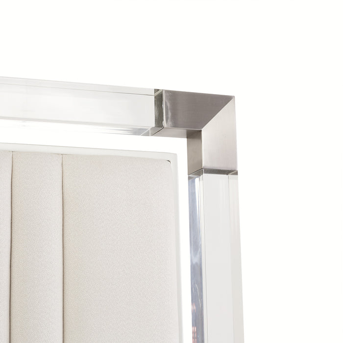 AICO Furniture - Penthouse King Tufted Panel Bed in Ash Gray - 9033000EK3-130 - GreatFurnitureDeal