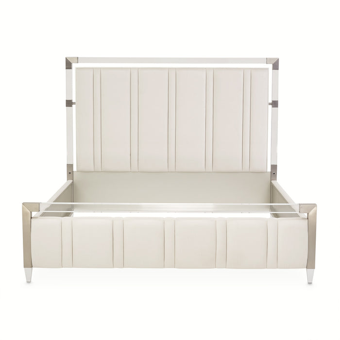 AICO Furniture - Penthouse King Tufted Panel Bed in Ash Gray - 9033000EK3-130 - GreatFurnitureDeal