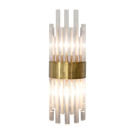 Worlds Away - Acrylic Rod Sconce With Antique Brass Band - NATASHA ABR - GreatFurnitureDeal