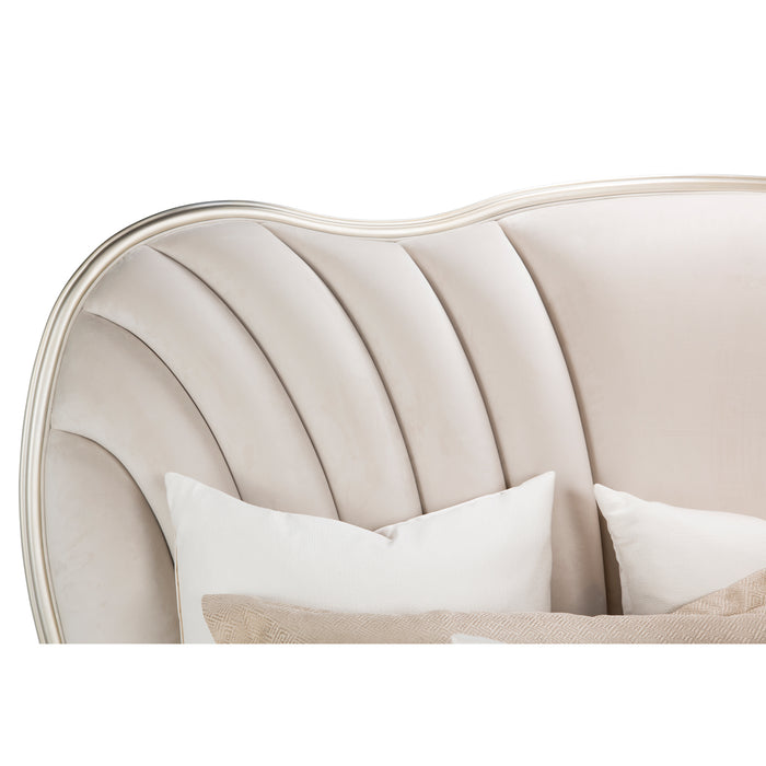 AICO Furniture - London Place 6 Piece King Bedroom Set in Creamy Pearl - N9004000EK3-112-6SET - GreatFurnitureDeal