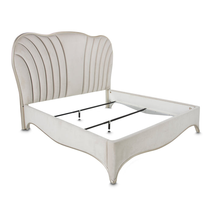 AICO Furniture - London Place Queen Upholstered Panel Bed in Creamy Pearl - N9004000QN3-112 - GreatFurnitureDeal