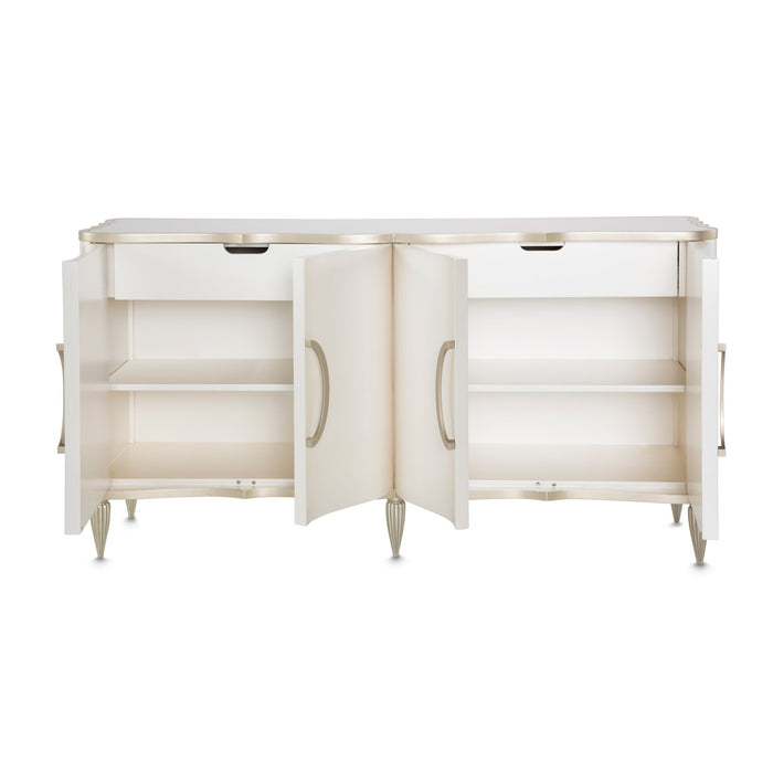 AICO Furniture - London Place Sideboard with Wall Mirror in Creamy Pearl - NC9004007-260-112