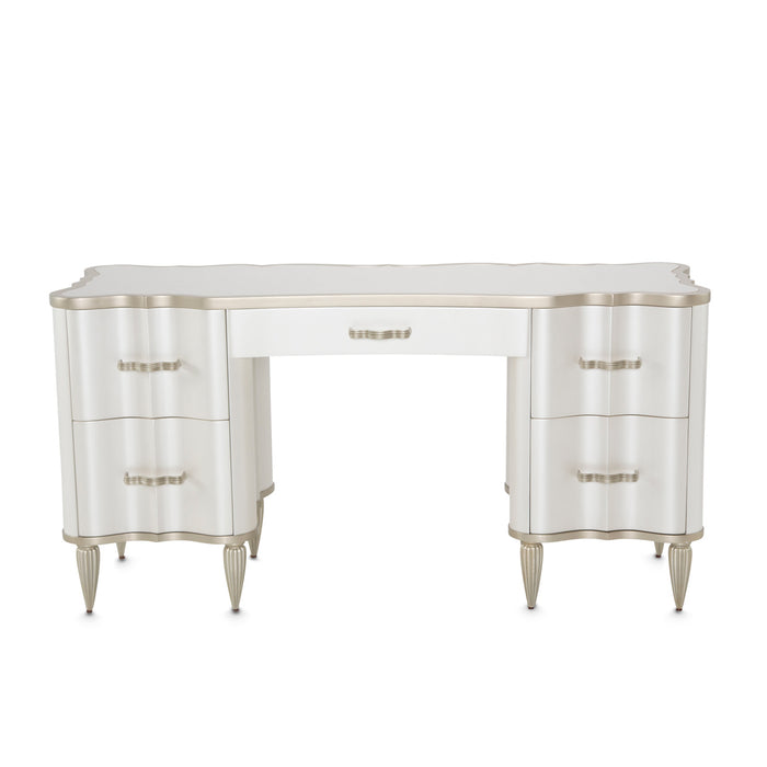 AICO Furniture - London Place Vanity Desk with Vanity Mirror in Creamy Pearl - NC9004058-068-112