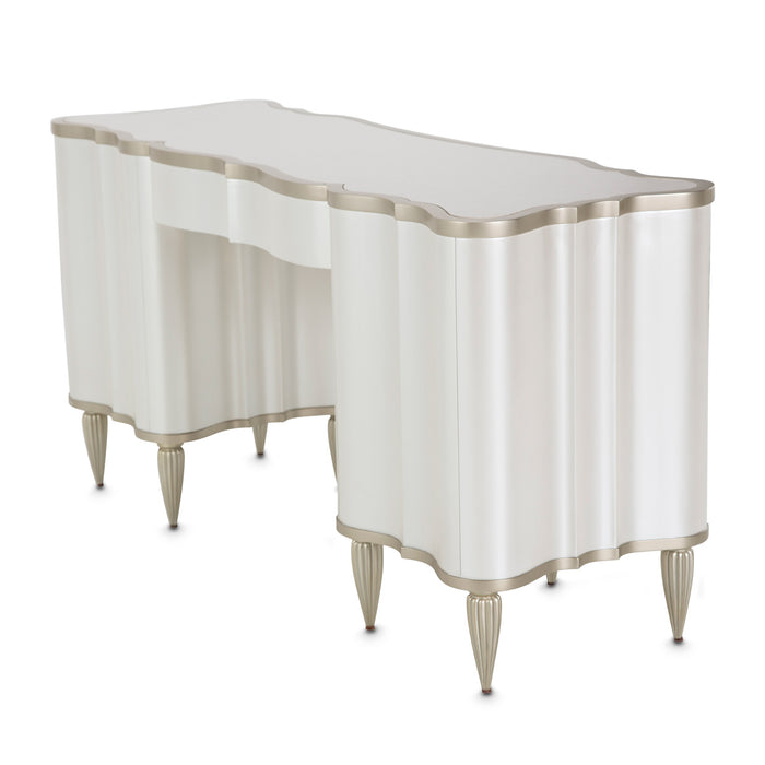 AICO Furniture - London Place Vanity Desk with Vanity Mirror in Creamy Pearl - NC9004058-068-112 - GreatFurnitureDeal
