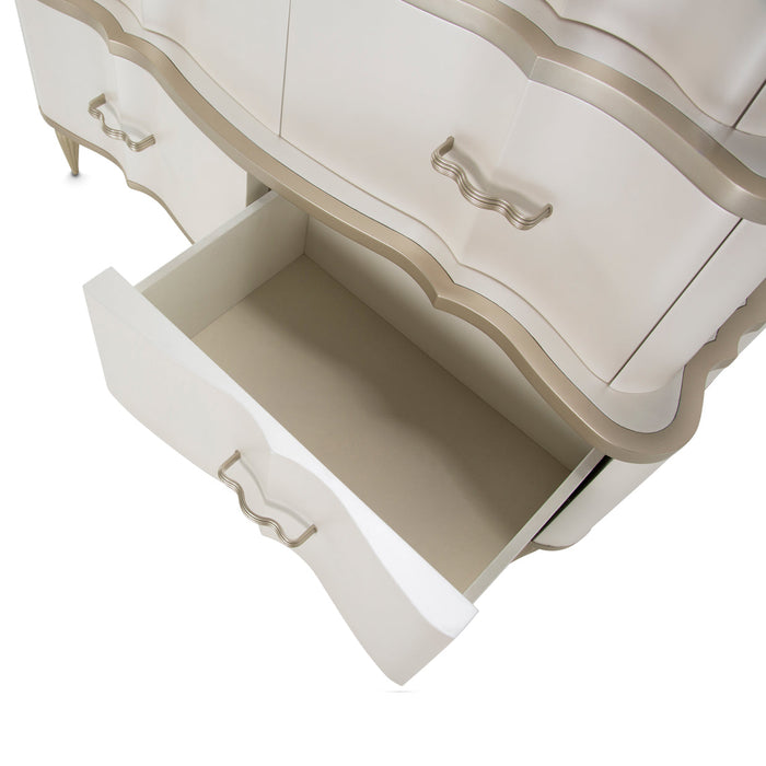 AICO Furniture - London Place Tiered Vertical Storage Cabinets-Chest in Creamy Pearl - NC9004070-112