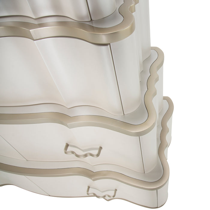 AICO Furniture - London Place 6 Piece Eastern King Bedroom Set in Creamy Pearl - N9004000EK3-112-6SET - GreatFurnitureDeal