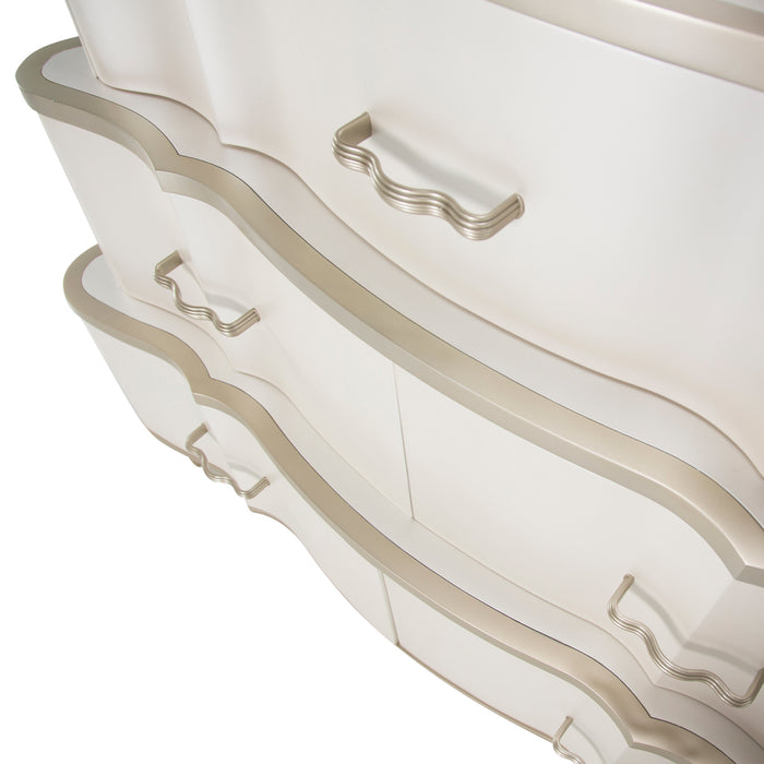 AICO Furniture - London Place 6 Piece Eastern King Bedroom Set in Creamy Pearl - N9004000EK3-112-6SET - GreatFurnitureDeal