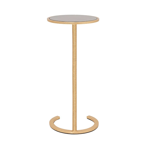 Worlds Away - Wire Wrapped Stem Round Cigar Table With Antique Mirror Top In Gold Leaf - NINA G
