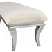 AICO Furniture - Hollywood Swank Bench W-Faux Bunny Fur in Platinum - 03904FN-05 - GreatFurnitureDeal