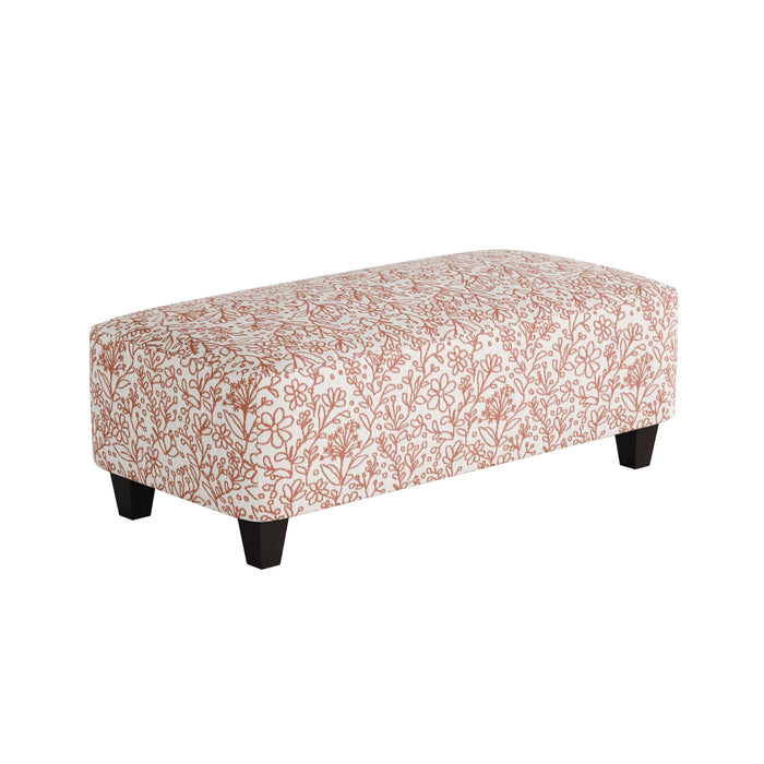 Southern Home Furnishings - Clover Coral 49"Cocktail Ottoman - 100-C Clover Coral