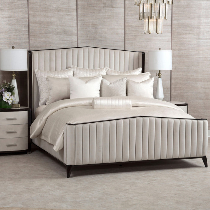 AICO Furniture - Oliver 10 Piece King Comforter Set"Ivory - BCS-KS10-OLIVR-IVY