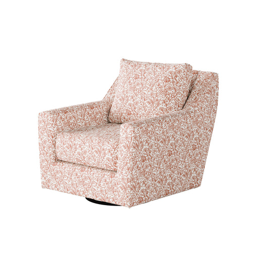 Southern Home Furnishings - Clover Coral Swivel Glider Chair - 67-02G-C Clover Coral - GreatFurnitureDeal