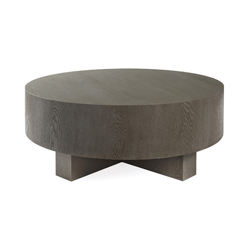 Worlds Away - Thick Top Coffee Table With Cross Base in Smoke Grey Oak - OSLO SG - GreatFurnitureDeal