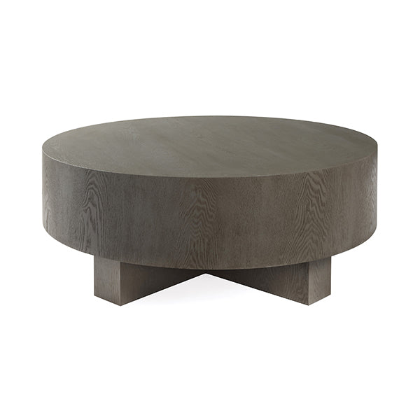 Worlds Away - Thick Top Coffee Table With Cross Base in Smoke Grey Oak - OSLO SG