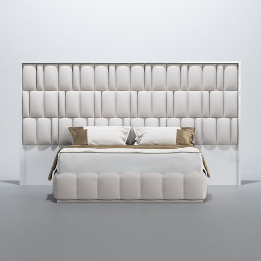 ESF FURNITURE - Orion Queen Size Bed in White with Light - ORIONQS - GreatFurnitureDeal