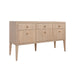 Worlds Away - Fluted Six Drawer Buffet With Brass Knobs in Cerused Oak - PALMER CO - GreatFurnitureDeal