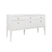 Worlds Away - Fluted Six Drawer Buffet With Brass Knobs in Glossy White Lacquer - PALMER WH - GreatFurnitureDeal