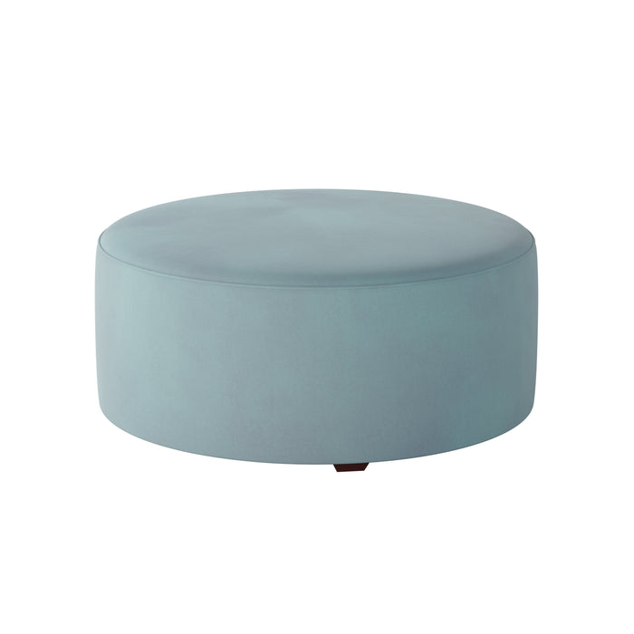 Southern Home Furnishings - Bella Skylight 39" Round Cocktail Ottoman in Blue - 140-C Bella Skylight