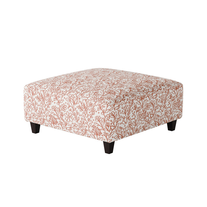 Southern Home Furnishings - Clover Coral 38"Cocktail Ottoman - 109-C Clover Coral