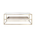 Worlds Away - Reagan Glass Top Antique Brass Coffee Table with Floating Shelf in Cerused Oak - REAGAN CO - GreatFurnitureDeal