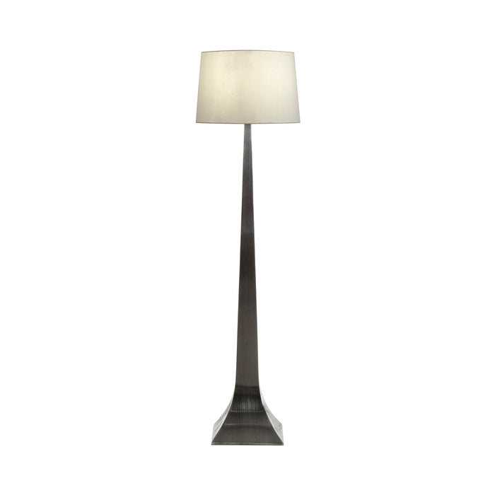 Worlds Away - Reaves Tapered Floor Lamp With White Linen Shade in Gun Metal - REAVES GM - GreatFurnitureDeal