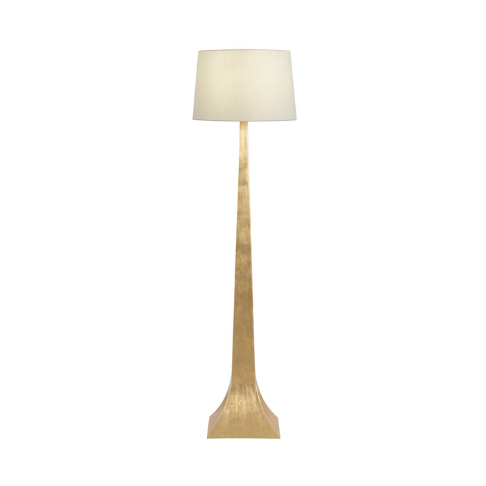 Worlds Away - Reaves Tapered Floor Lamp With White Linen Shade In Gold Leaf - REAVES G - GreatFurnitureDeal